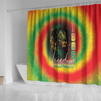Juneteenth Freedom Day Shower Curtain Reggae Tie Dye Style