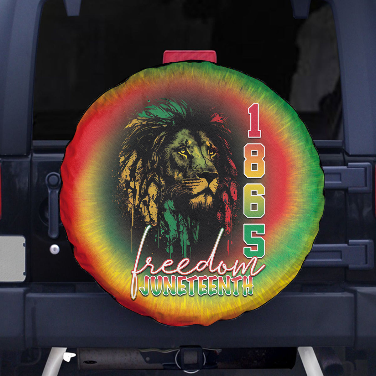 Juneteenth Freedom Day Spare Tire Cover Reggae Tie Dye Style LT05 - Wonder Print Shop