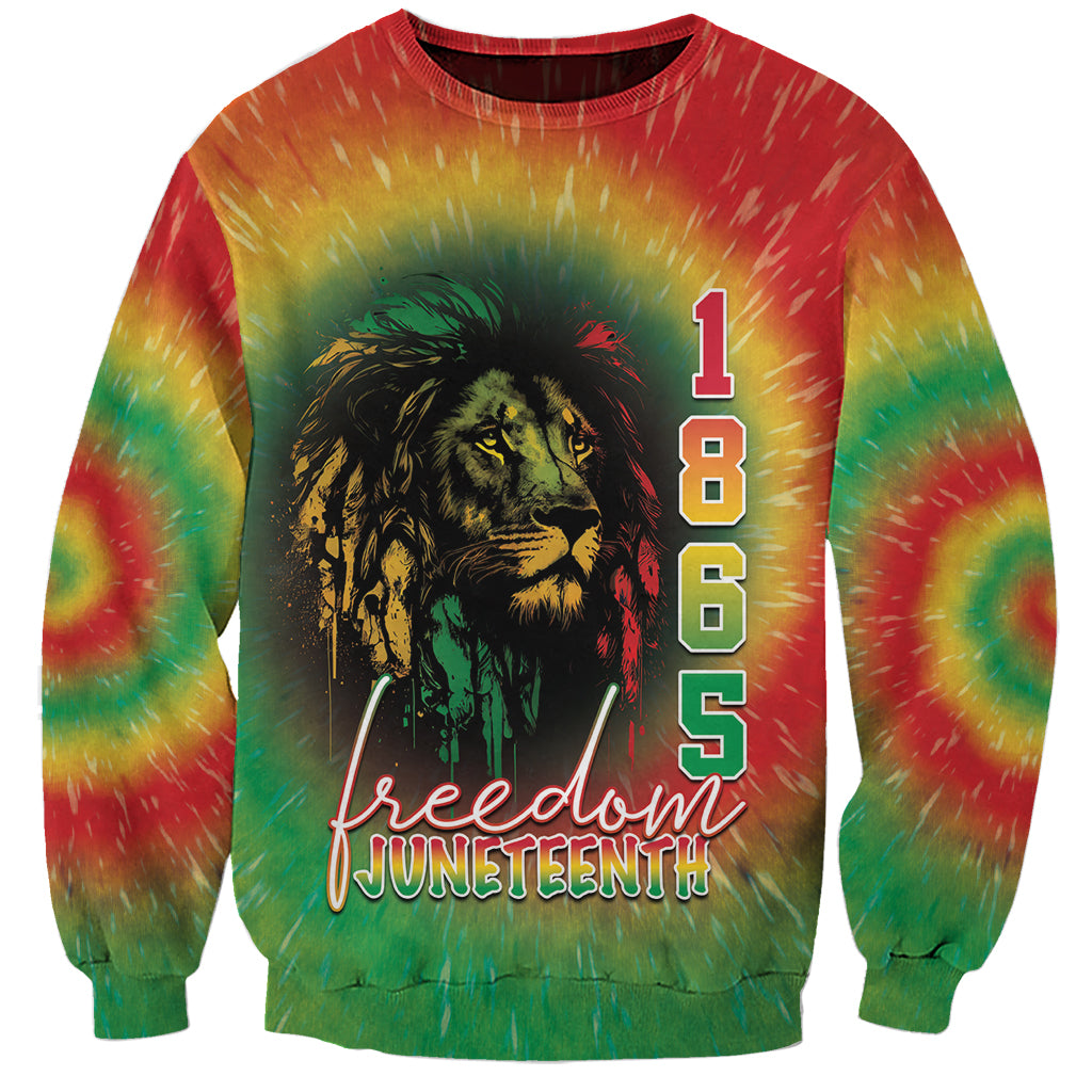 Juneteenth Freedom Day Sweatshirt Reggae Tie Dye Style LT05 - Wonder Print Shop
