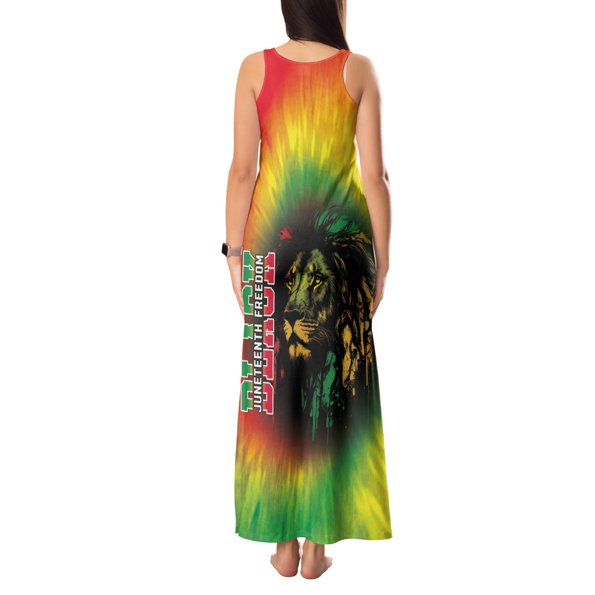Juneteenth Freedom Day Tank Maxi Dress Reggae Tie Dye Style LT05 - Wonder Print Shop