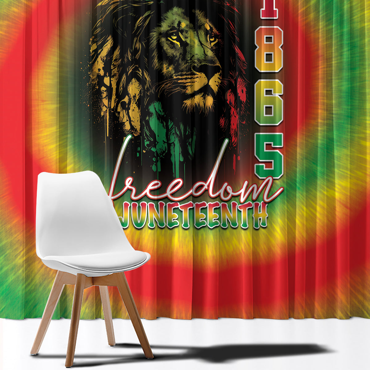 Juneteenth Freedom Day Window Curtain Reggae Tie Dye Style LT05 - Wonder Print Shop