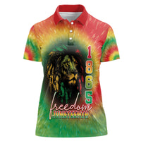 Juneteenth Freedom Day Women Polo Shirt Reggae Tie Dye Style LT05 - Wonder Print Shop