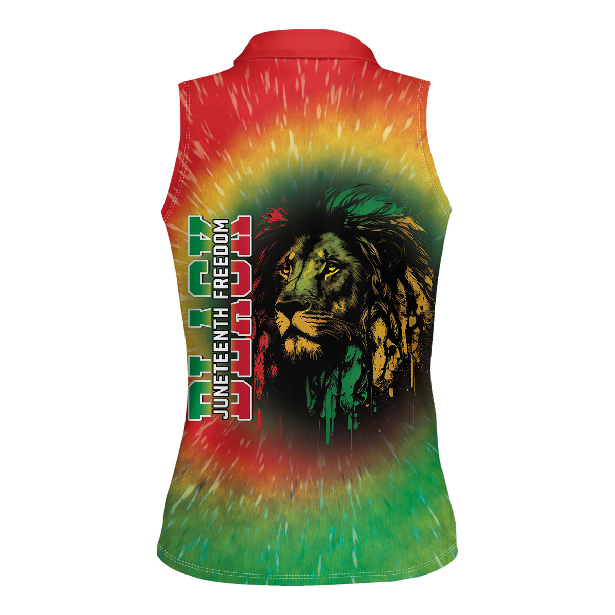 Juneteenth Freedom Day Women Sleeveless Polo Shirt Reggae Tie Dye Style LT05 - Wonder Print Shop