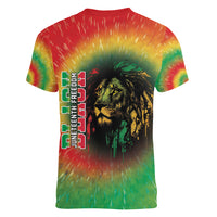 Juneteenth Freedom Day Women V-Neck T-Shirt Reggae Tie Dye Style LT05 - Wonder Print Shop