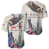 Personalised United States Independence Day Baseball Jersey Freedom 4th Of July Beige Version LT05 - Wonder Print Shop