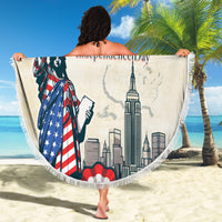 United States Independence Day Beach Blanket Freedom 4th Of July Beige Version LT05 - Wonder Print Shop