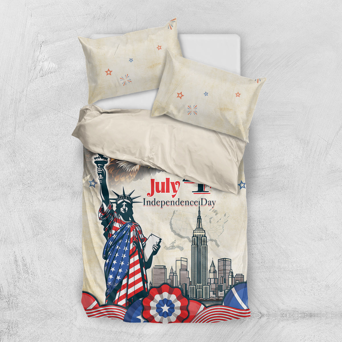 United States Independence Day Bedding Set Freedom 4th Of July Beige Version LT05 - Wonder Print Shop