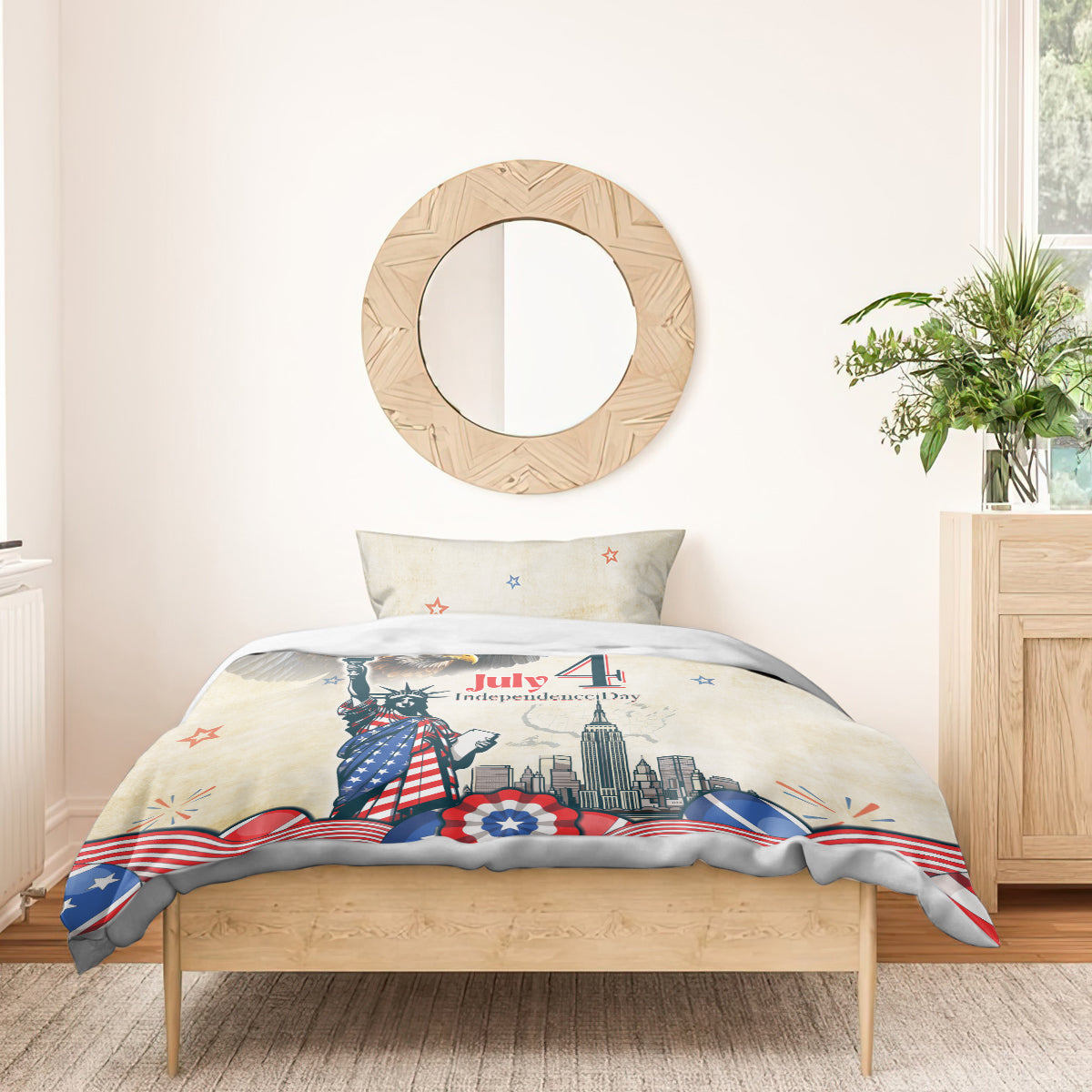 United States Independence Day Bedding Set Freedom 4th Of July Beige Version LT05 - Wonder Print Shop