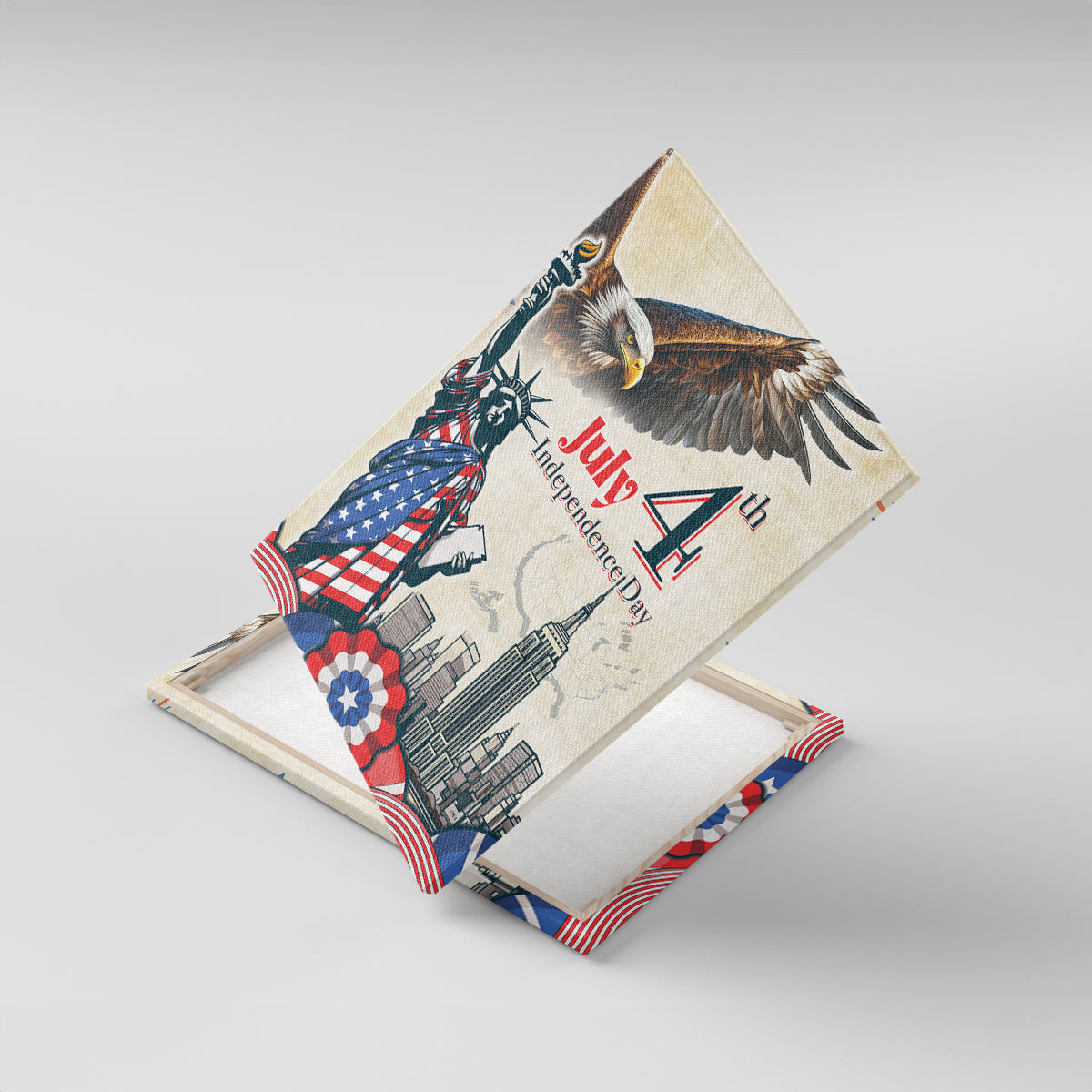 United States Independence Day Canvas Wall Art Freedom 4th Of July Beige Version LT05 - Wonder Print Shop