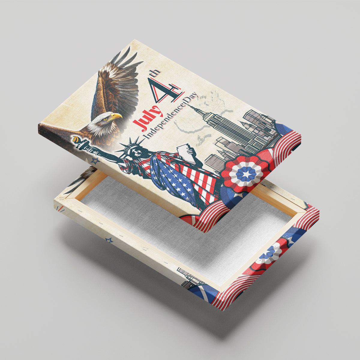 United States Independence Day Canvas Wall Art Freedom 4th Of July Beige Version LT05 - Wonder Print Shop