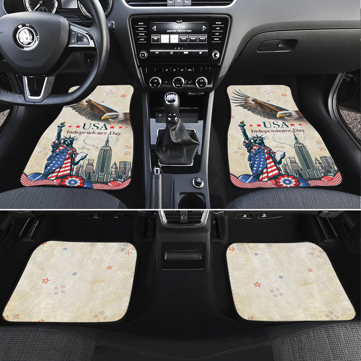 United States Independence Day Car Mats Freedom 4th Of July Beige Version LT05 - Wonder Print Shop