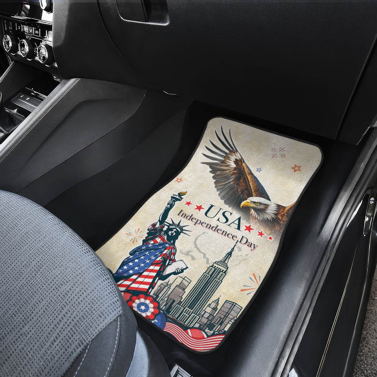 United States Independence Day Car Mats Freedom 4th Of July Beige Version LT05 - Wonder Print Shop