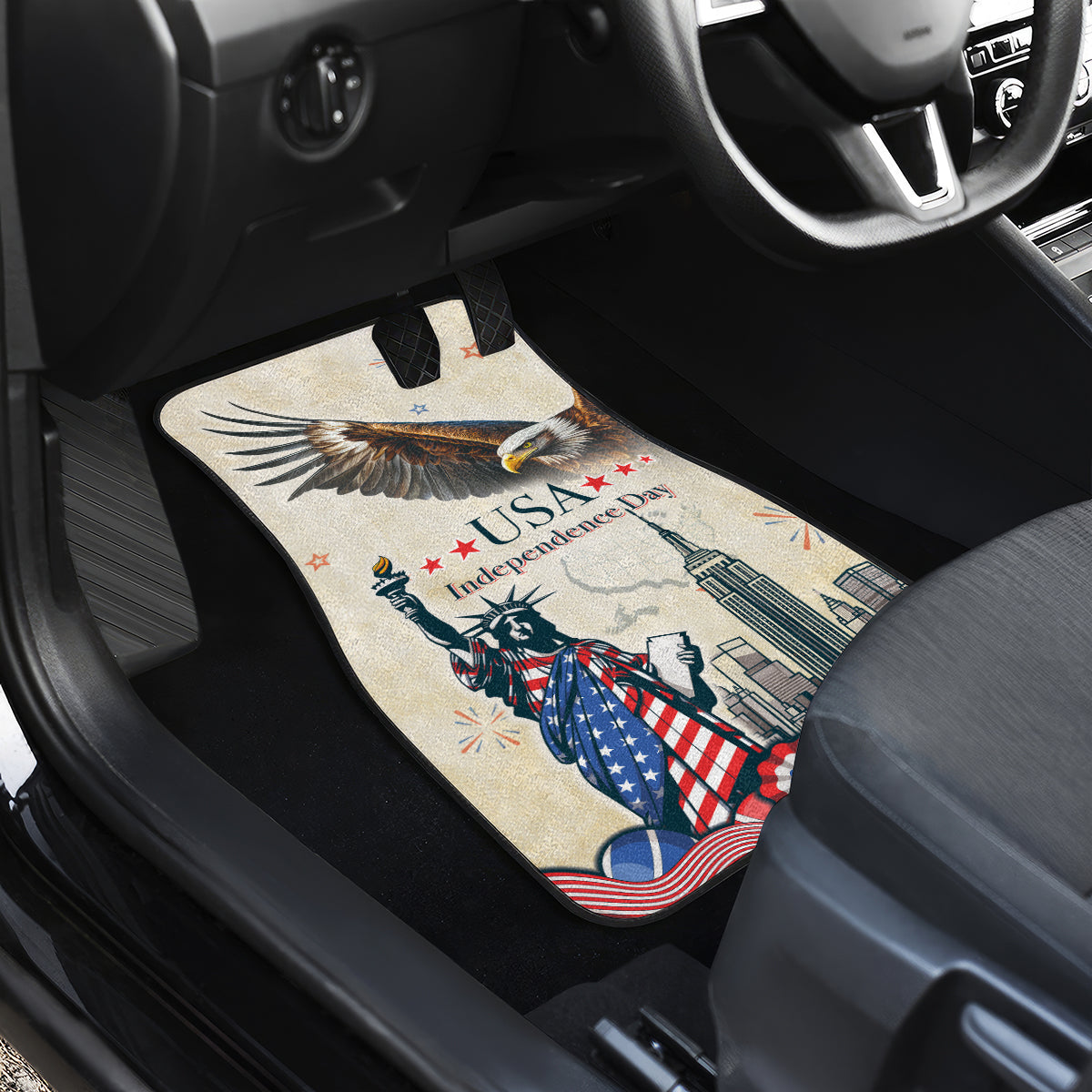 United States Independence Day Car Mats Freedom 4th Of July Beige Version LT05 - Wonder Print Shop
