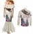 Personalised United States Independence Day Couples Matching Mermaid Dress and Long Sleeve Button Shirt Freedom 4th Of July Beige Version