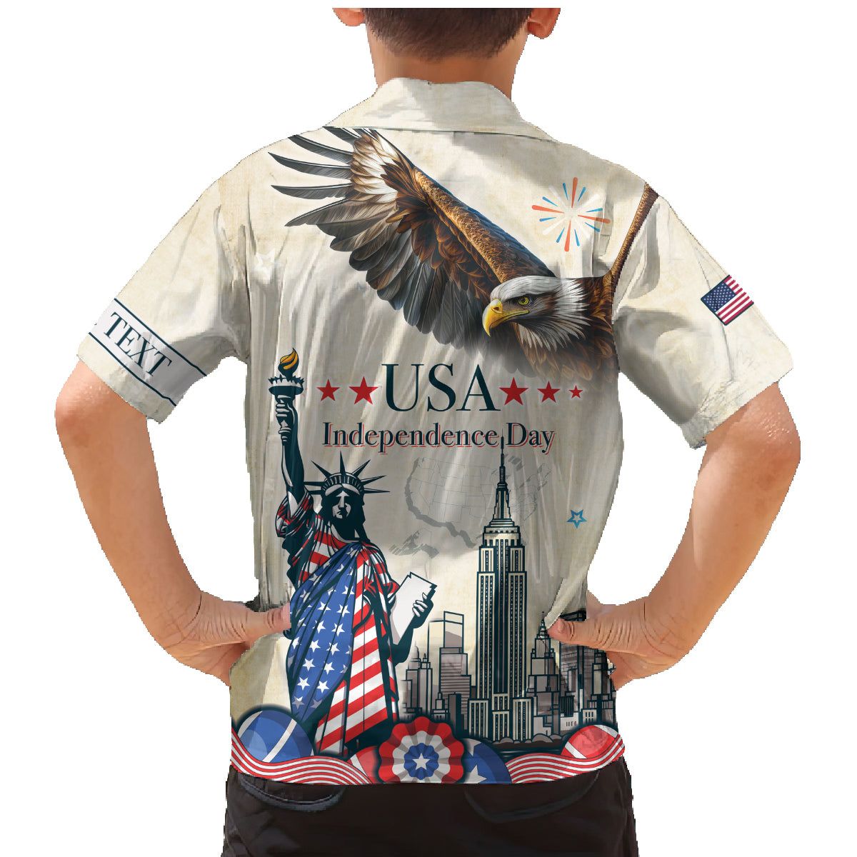 Personalised United States Independence Day Family Matching Mermaid Dress and Hawaiian Shirt Freedom 4th Of July Beige Version LT05 - Wonder Print Shop