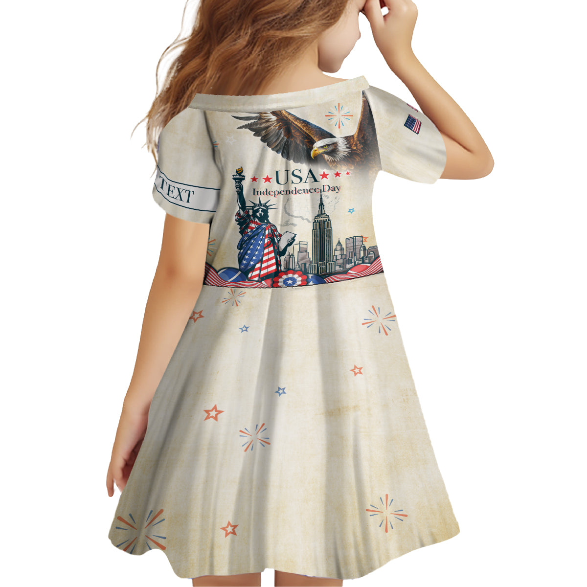 Personalised United States Independence Day Family Matching Off Shoulder Short Dress and Hawaiian Shirt Freedom 4th Of July Beige Version LT05 - Wonder Print Shop