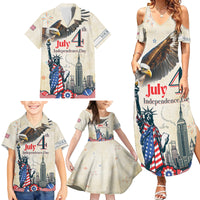 Personalised United States Independence Day Family Matching Summer Maxi Dress and Hawaiian Shirt Freedom 4th Of July Beige Version LT05 - Wonder Print Shop