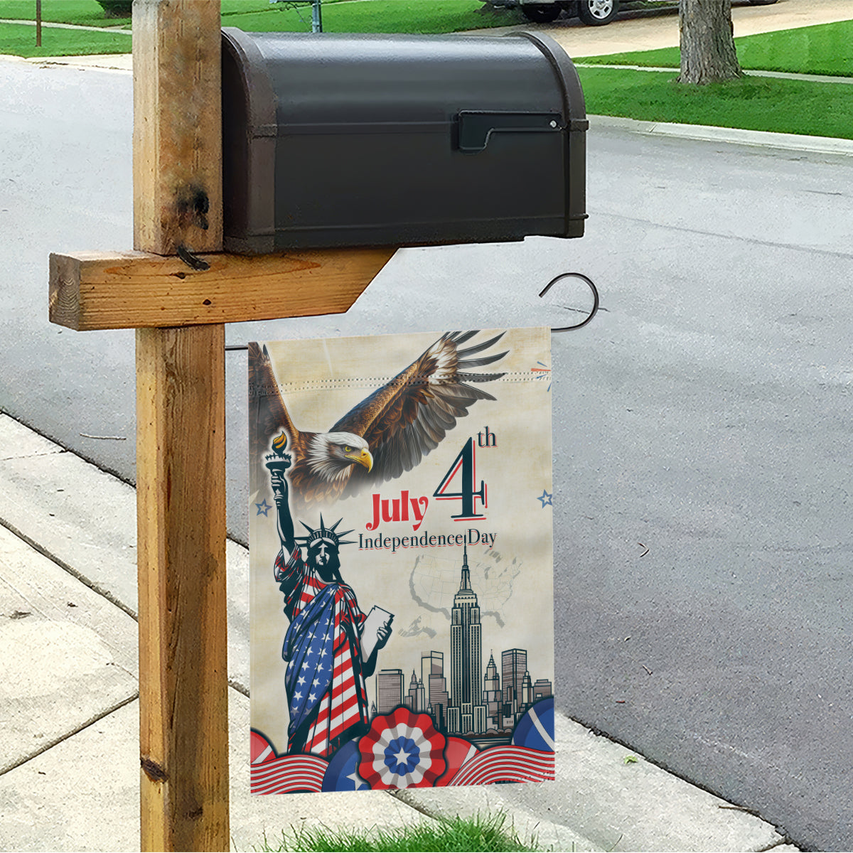 United States Independence Day Garden Flag Freedom 4th Of July Beige Version LT05 - Wonder Print Shop