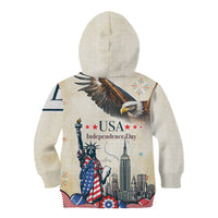 Personalised United States Independence Day Kid Hoodie Freedom 4th Of July Beige Version LT05 - Wonder Print Shop