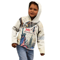 Personalised United States Independence Day Kid Hoodie Freedom 4th Of July Beige Version LT05 - Wonder Print Shop