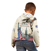 Personalised United States Independence Day Kid Hoodie Freedom 4th Of July Beige Version LT05 - Wonder Print Shop