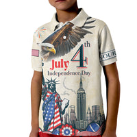 Personalised United States Independence Day Kid Polo Shirt Freedom 4th Of July Beige Version LT05 - Wonder Print Shop