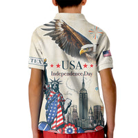 Personalised United States Independence Day Kid Polo Shirt Freedom 4th Of July Beige Version LT05 - Wonder Print Shop