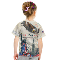 Personalised United States Independence Day Kid T Shirt Freedom 4th Of July Beige Version LT05 - Wonder Print Shop