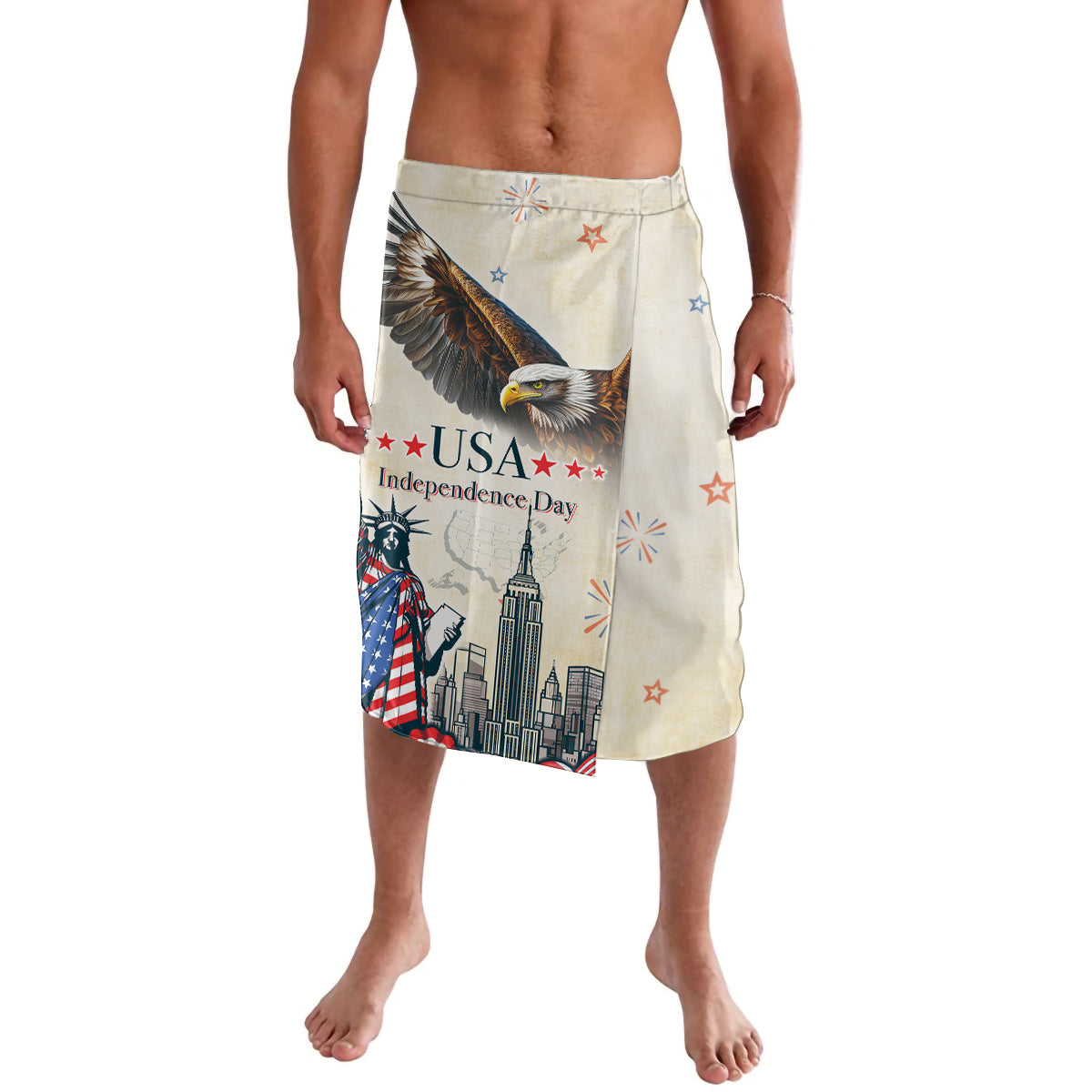 United States Independence Day Lavalava Freedom 4th Of July Beige Version LT05 - Wonder Print Shop