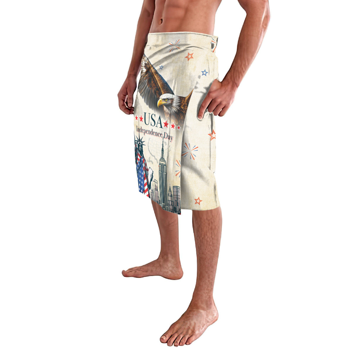 United States Independence Day Lavalava Freedom 4th Of July Beige Version LT05 - Wonder Print Shop