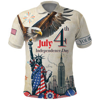 Personalised United States Independence Day Polo Shirt Freedom 4th Of July Beige Version LT05 - Wonder Print Shop