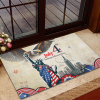 United States Independence Day Rubber Doormat Freedom 4th Of July Beige Version LT05 - Wonder Print Shop
