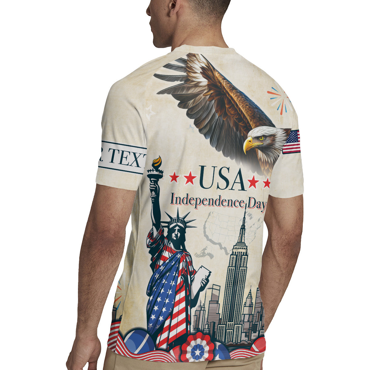 Personalised United States Independence Day Rugby Jersey Freedom 4th Of July Beige Version LT05 - Wonder Print Shop