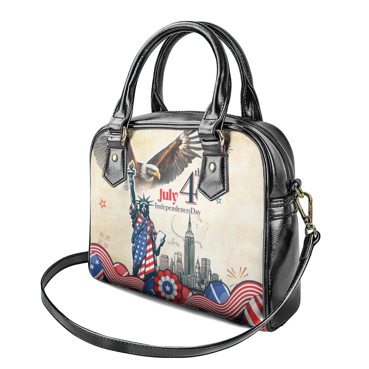 United States Independence Day Shoulder Handbag Freedom 4th Of July Beige Version