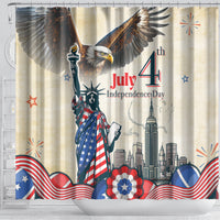 United States Independence Day Shower Curtain Freedom 4th Of July Beige Version