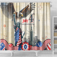 United States Independence Day Shower Curtain Freedom 4th Of July Beige Version