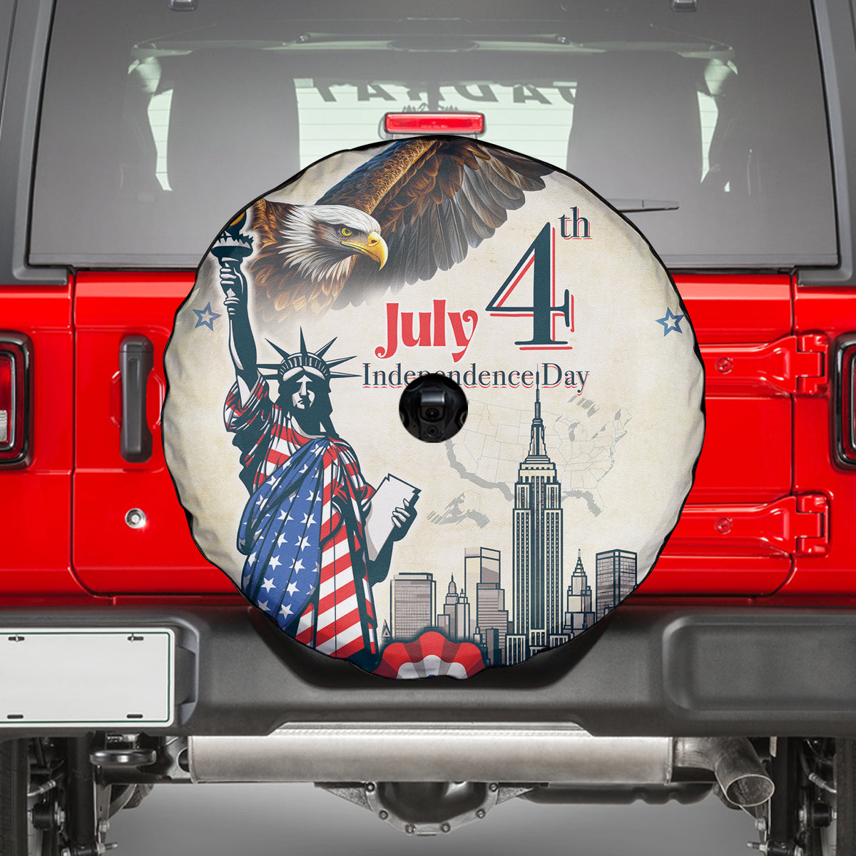 United States Independence Day Spare Tire Cover Freedom 4th Of July Beige Version LT05 - Wonder Print Shop