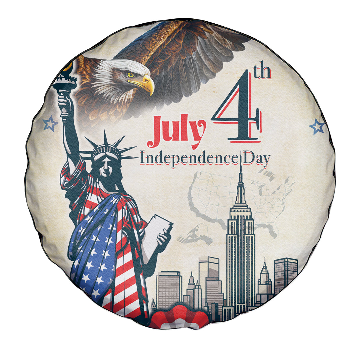 United States Independence Day Spare Tire Cover Freedom 4th Of July Beige Version LT05 - Wonder Print Shop