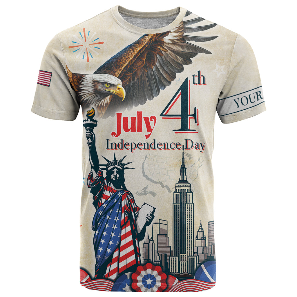 Personalised United States Independence Day T Shirt Freedom 4th Of July Beige Version LT05 - Wonder Print Shop