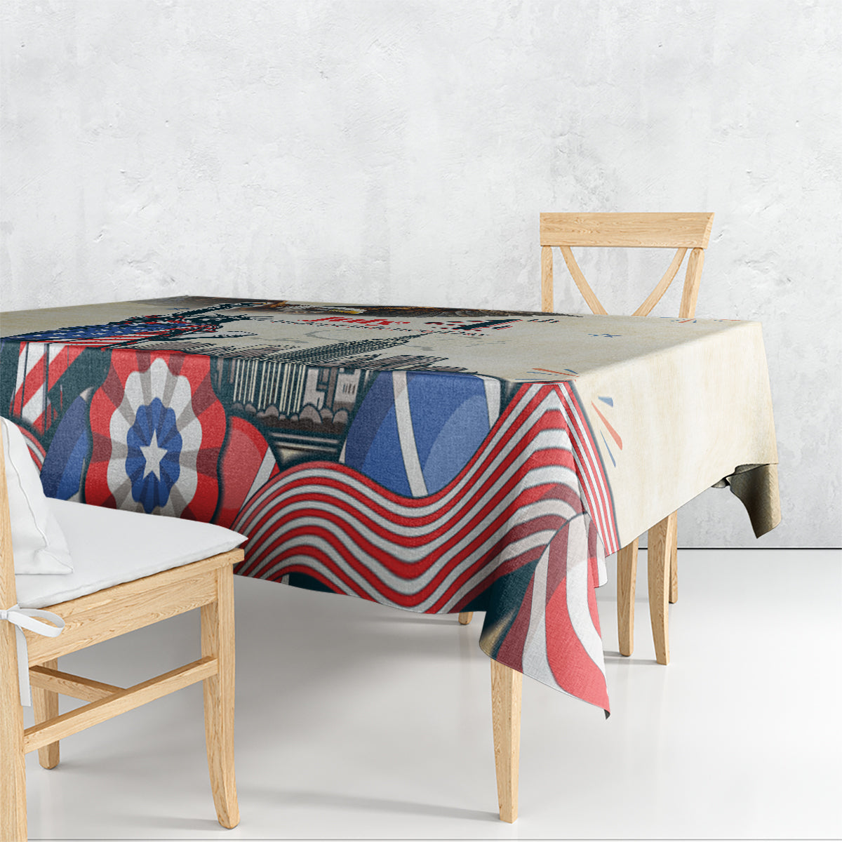 United States Independence Day Tablecloth Freedom 4th Of July Beige Version LT05 - Wonder Print Shop