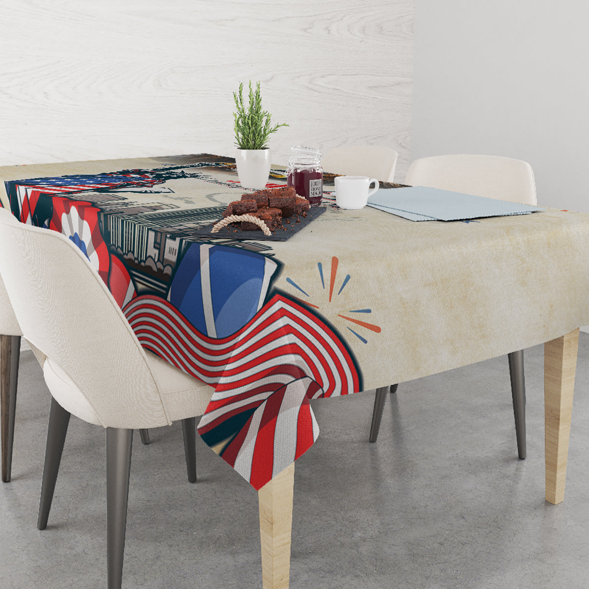 United States Independence Day Tablecloth Freedom 4th Of July Beige Version LT05 - Wonder Print Shop