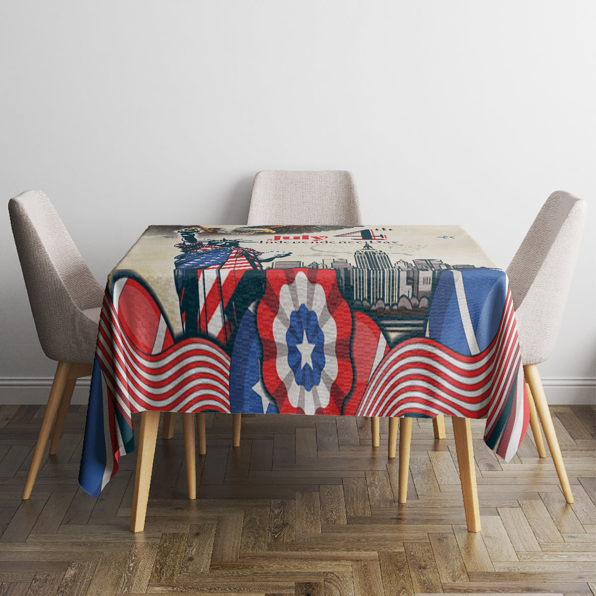 United States Independence Day Tablecloth Freedom 4th Of July Beige Version LT05 - Wonder Print Shop