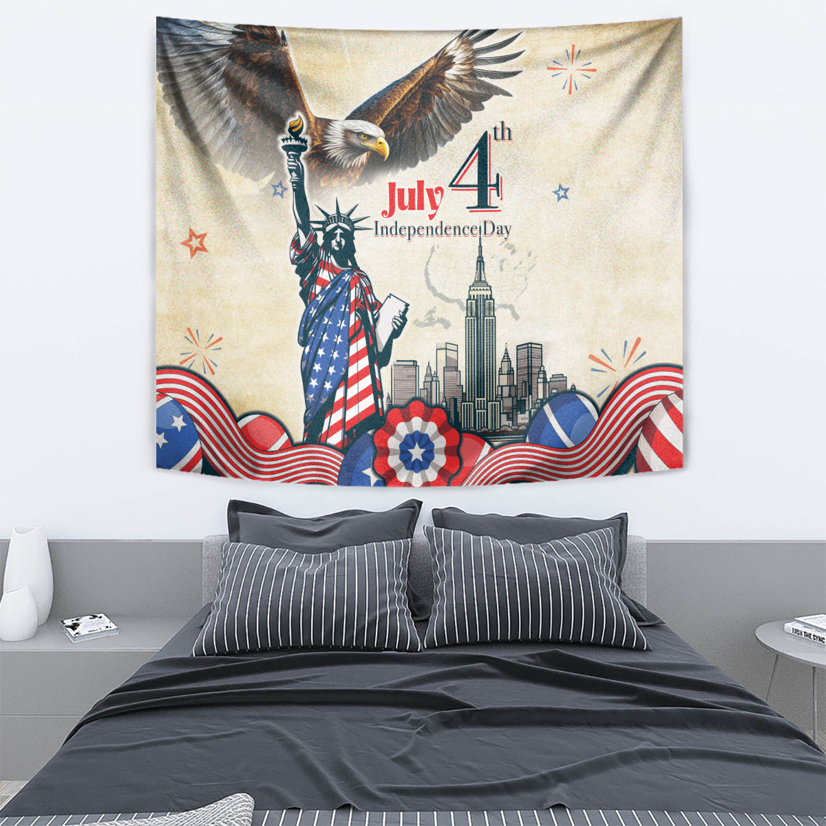 United States Independence Day Tapestry Freedom 4th Of July Beige Version LT05 - Wonder Print Shop