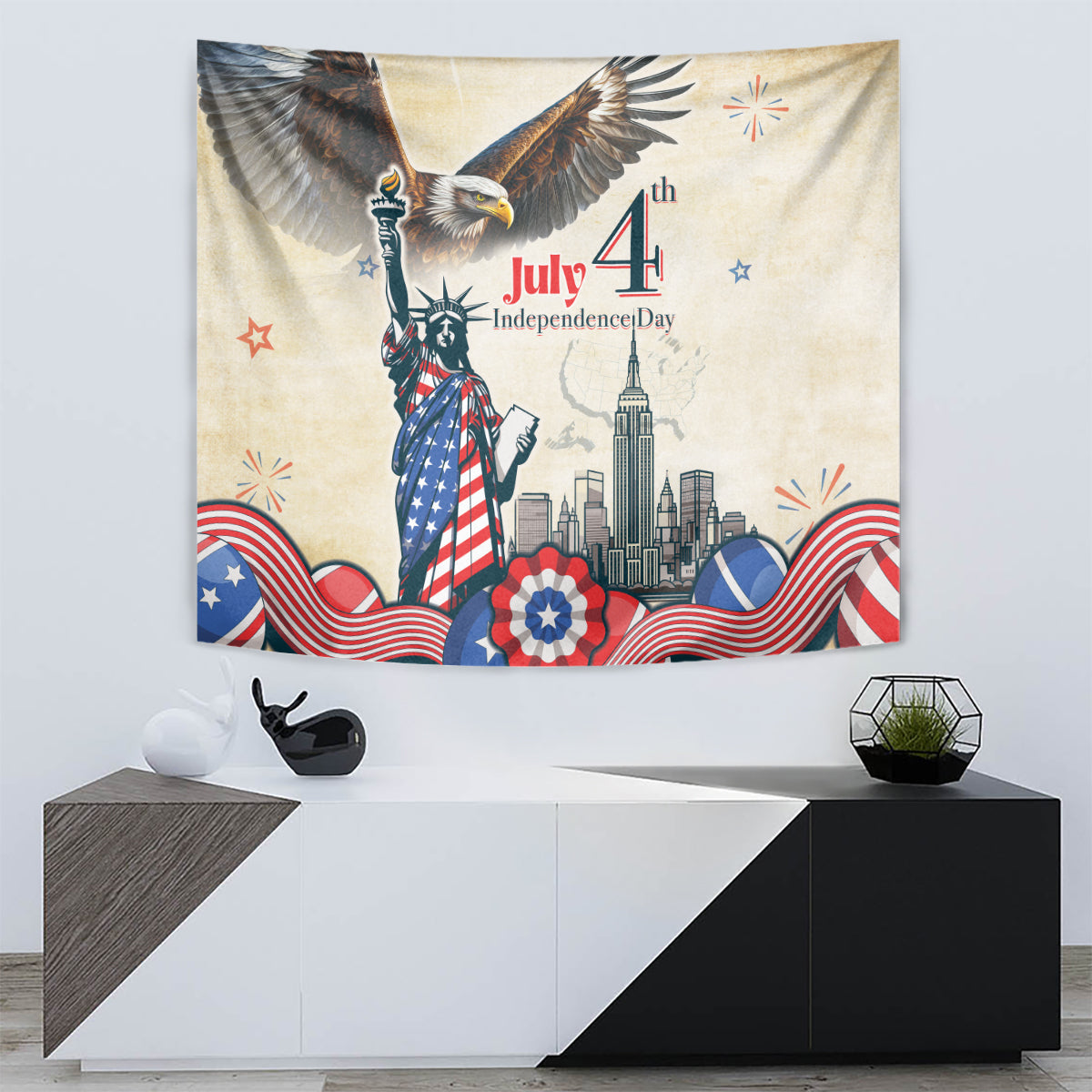 United States Independence Day Tapestry Freedom 4th Of July Beige Version LT05 - Wonder Print Shop