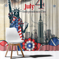 United States Independence Day Window Curtain Freedom 4th Of July Beige Version LT05 - Wonder Print Shop