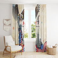 United States Independence Day Window Curtain Freedom 4th Of July Beige Version LT05 - Wonder Print Shop