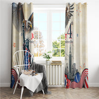 United States Independence Day Window Curtain Freedom 4th Of July Beige Version LT05 - Wonder Print Shop