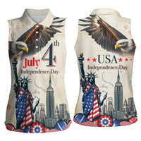 United States Independence Day Women Sleeveless Polo Shirt Freedom 4th Of July Beige Version LT05 - Wonder Print Shop