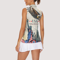 United States Independence Day Women Sleeveless Polo Shirt Freedom 4th Of July Beige Version LT05 - Wonder Print Shop