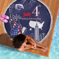 United States Independence Day Beach Blanket Freedom 4th Of July Navy Version LT05 - Wonder Print Shop